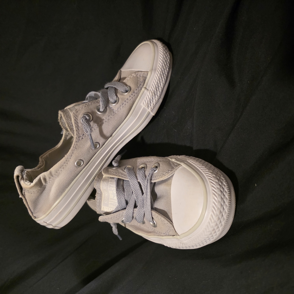 Converse Gray and White Canvas Sneakers with Classic Sole